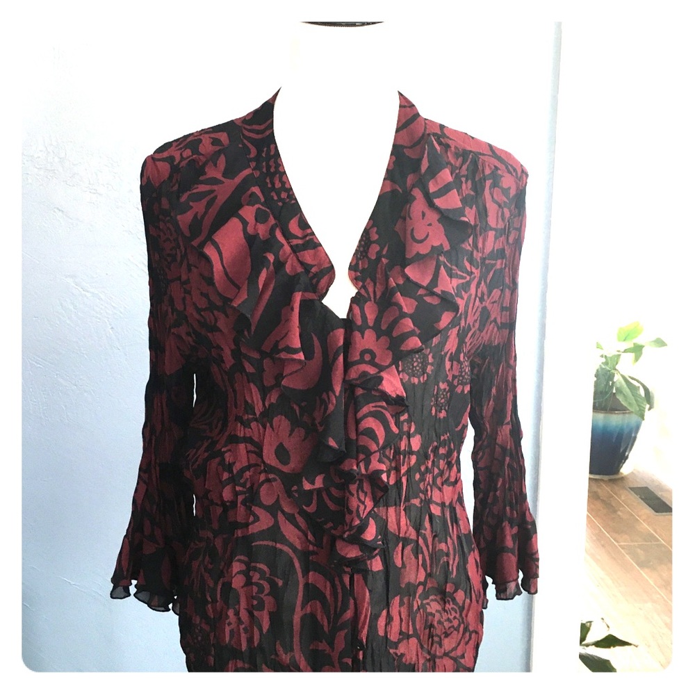 Ruffle crinkled blouse